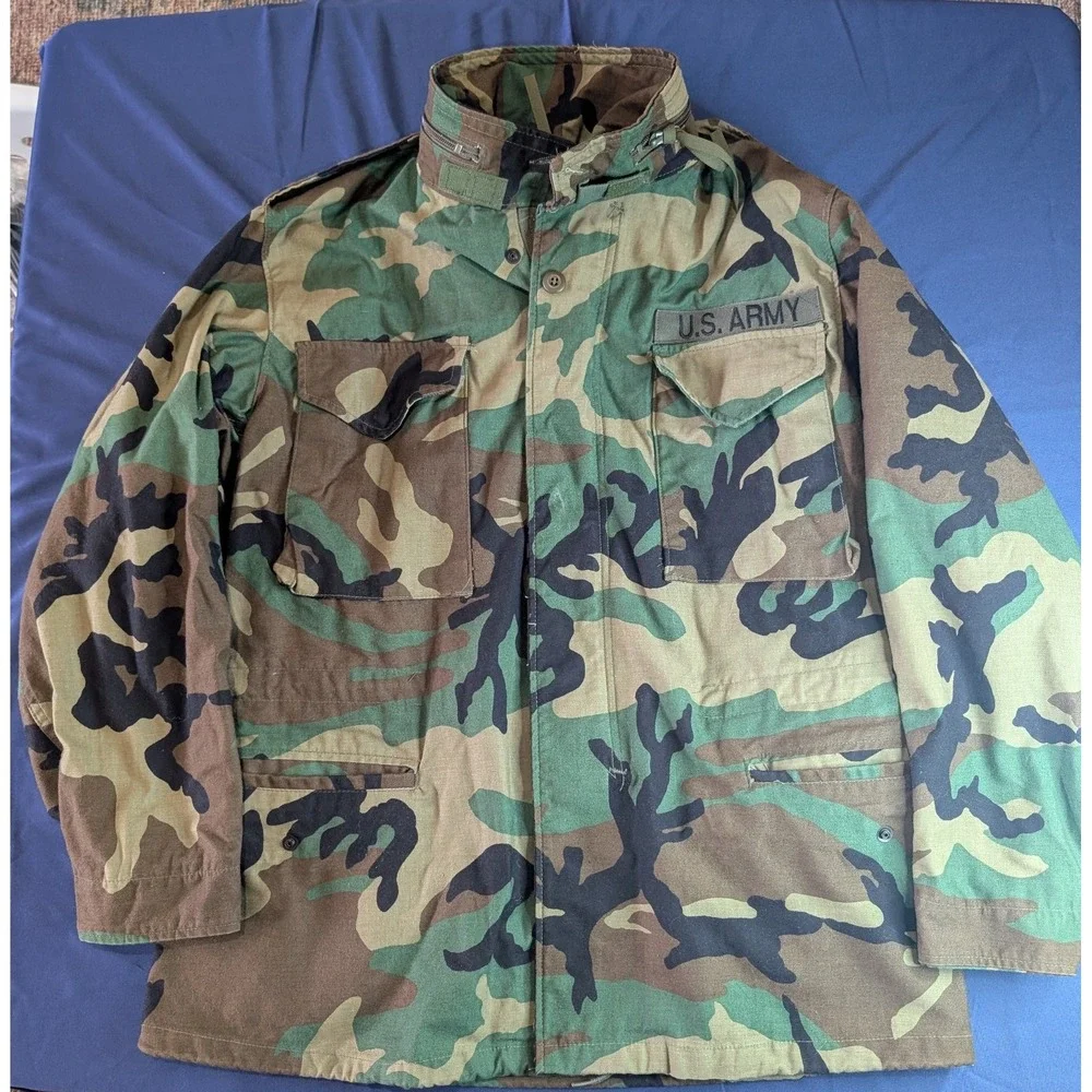 US Army Field Woodland Camo Field Coat Cold Weather Medium Reg.